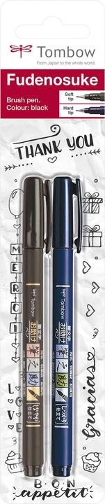 Actual product image Tombow Calligraphy pen WS-BH / BS (Black, 2 x)