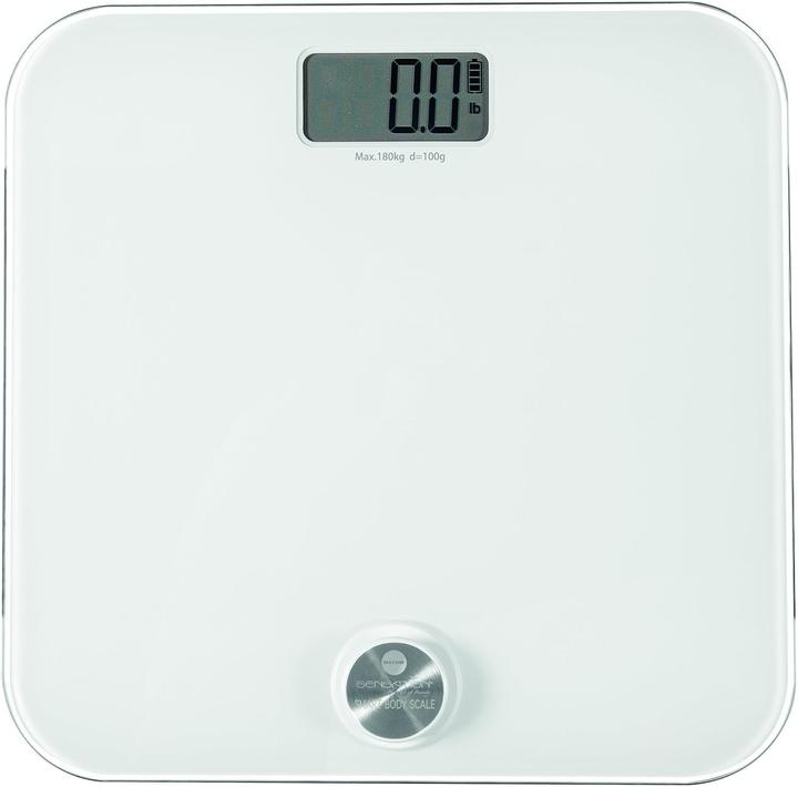 Macom Smart Body Scale Bilancia pesapersone elettronica con funzionamento senza batterie Quadrato Bi (180 kg)