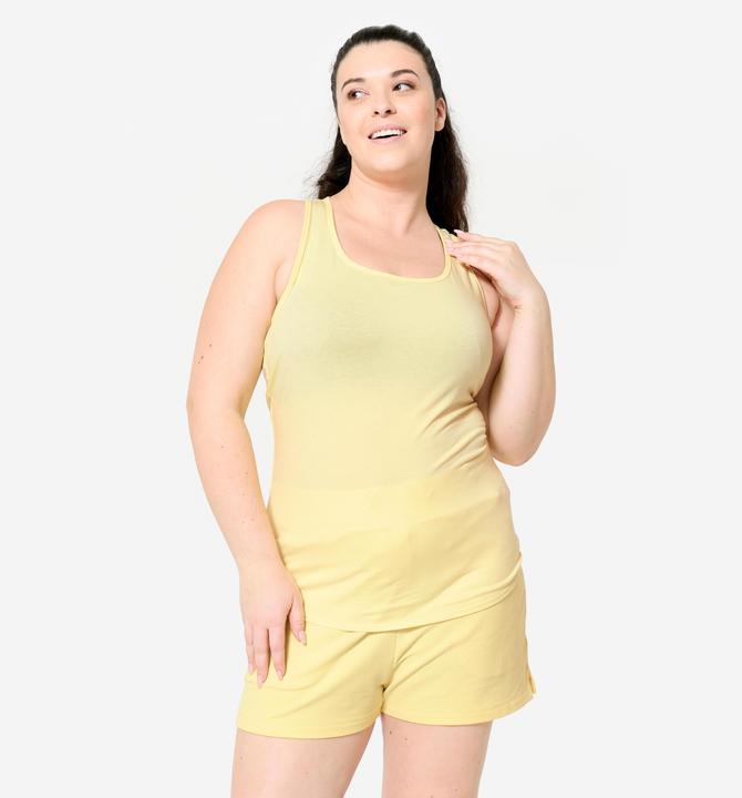 Actual product image Domyos Top Damen Slim Rundhals - hellgelb (XS)