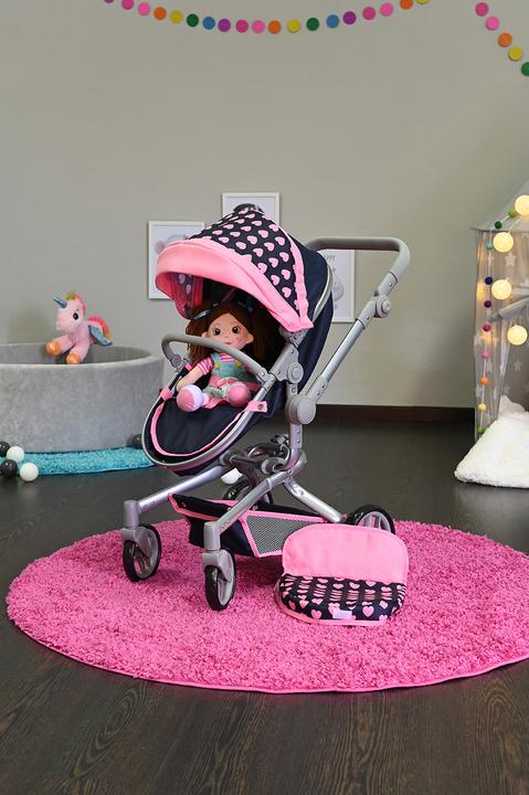 Image du produit Knorrtoys Poussette de poupée Boonk - "Pink Hearts