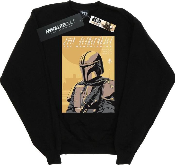 Actual product image Star Wars Mens The Mandalorian Art Poster Sweatshirt (XL)