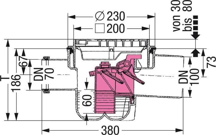 Immagine prodotto Kessel Scarico cantina Universal 27621 DN 100 w. Valvola antiriflusso doppia w. Griglia ED