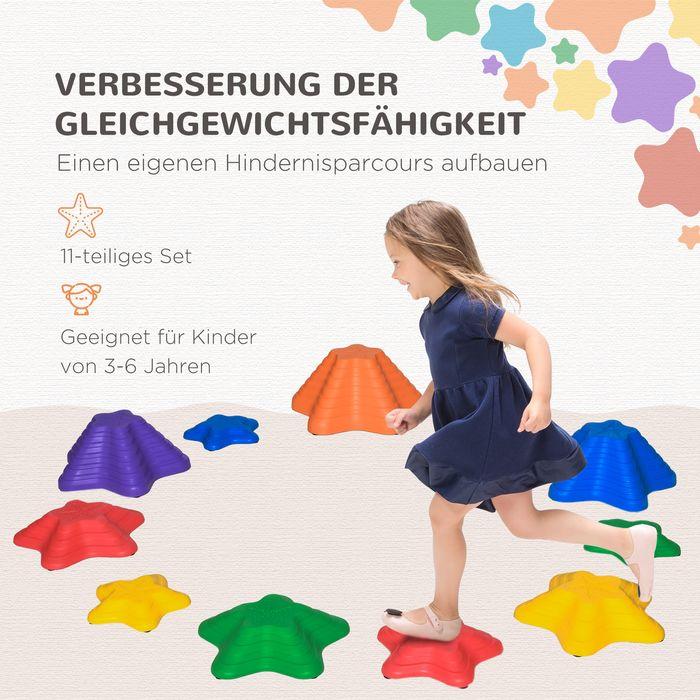 Produktbild Swisshandel24 Flusssteine 11ER Balance-Steine für Kleinkinder Sprungbrett Trittsteine Balancespiel belastbar bis 8