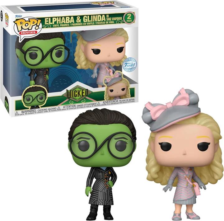 Actual product image Funko POP! 2-Pack Wicked Elphaba & Glinda in Shiz Uniform Exclusive