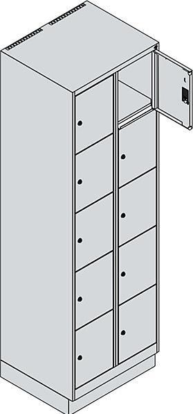 Actual product image C+P Compartment cupboard 2compartments each5compartments h.grey