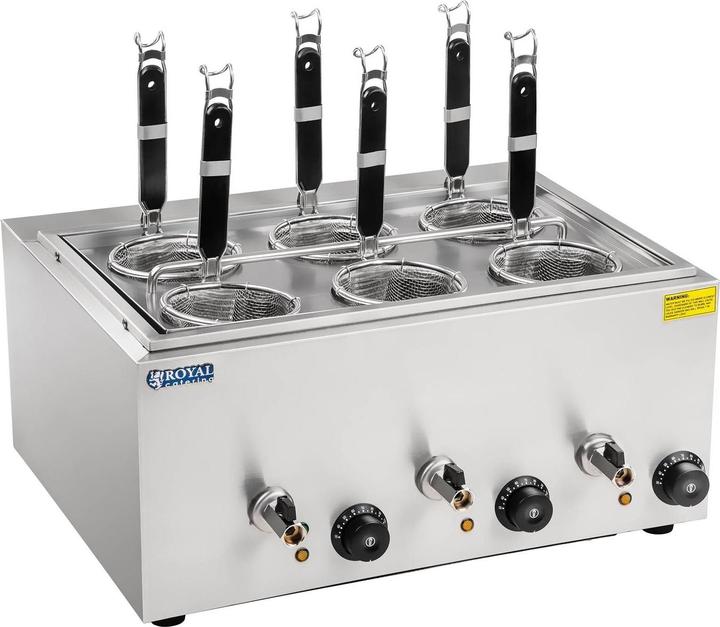 Royal Catering Nudelkocher Elektro Pastakocher Teigwarenkocher 6 Körben 3000 W 230 V 3 x 4 L