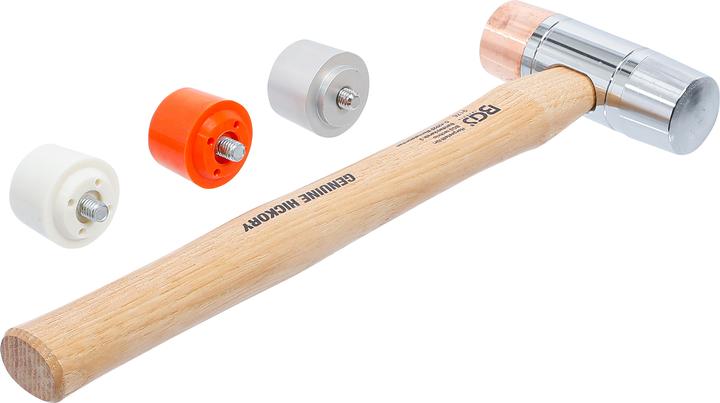 Actual product image BGS Hammer with Interchangeable Heads Hickory Handle Ø 35 mm (1310 g)
