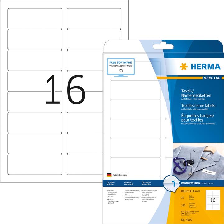 Image du produit Herma Étiquettes de nom A4 amovibles