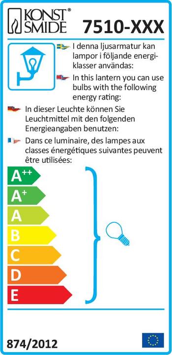 Label énergétique Konstsmide Teramo (E27, IP44)