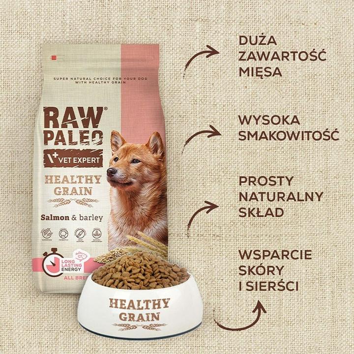 Actual product image Raw Paleo Healthy Grain Adult Salmon & Barley (Adult, 1 pcs., 2000 g)