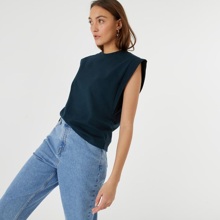 Produktbild La Redoute Collections Ärmelloses Top mit rundem Ausschnitt (XL)
