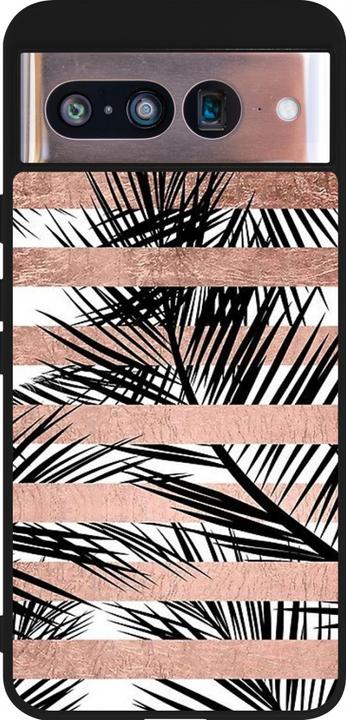 Image du produit PhoneLook Coque Silicone rigide noir Palm trees gold stripes (Google Pixel 8)