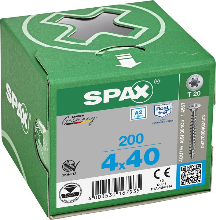 Actual product image Spax Chipboard screws A2 (200 Screws per piece)