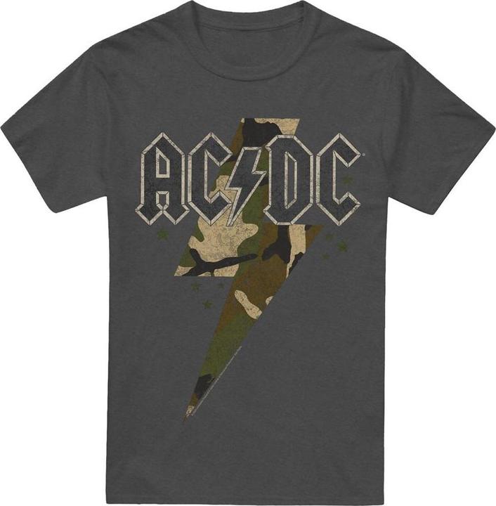 Actual product image AC/DC Unisex Adult Camo Bolt T-Shirt (S)