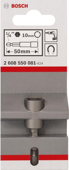 Produktbild Bosch Professional Zubehör Steckschlüssel, 50 x 10 mm, M 6, mit Magnet (10 mm)