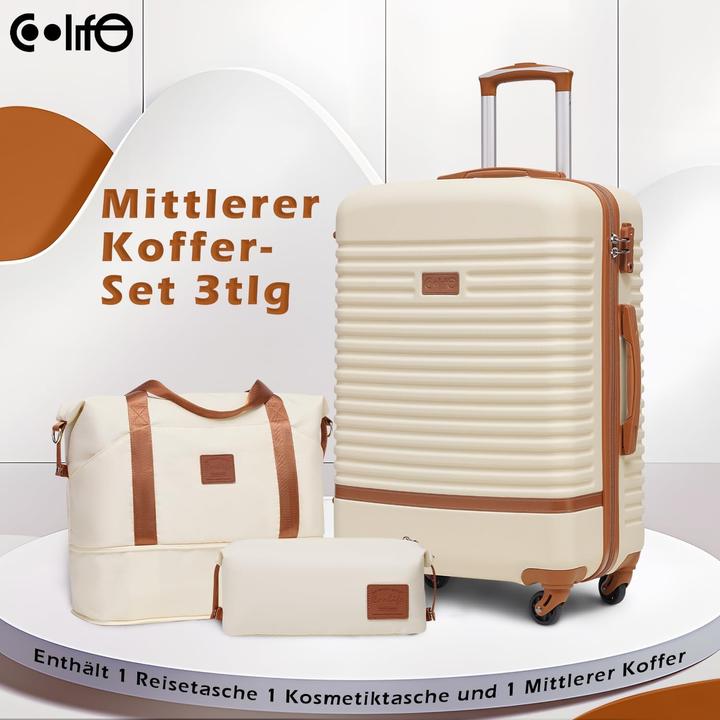 Actual product image Coolife Hartschalen-Trolley Koffer-Set (M (50 - 90l))