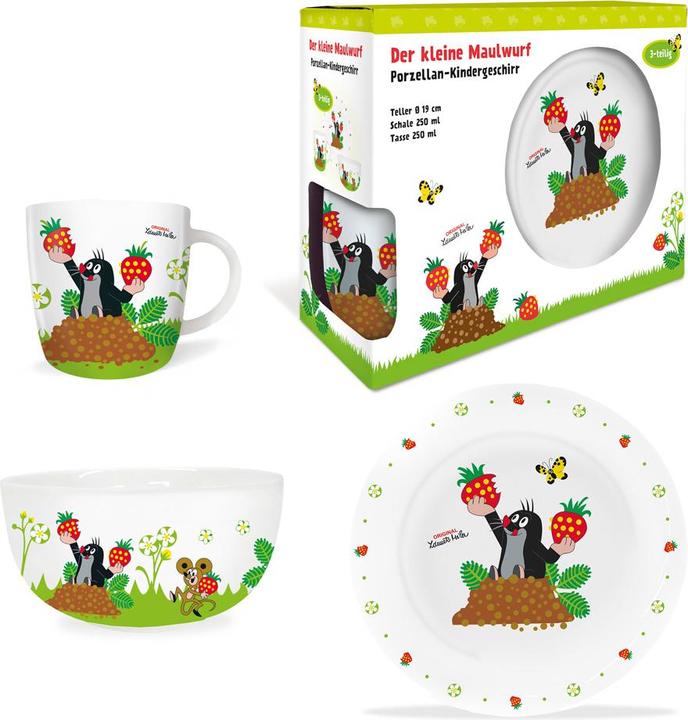Produktbild Geschirrset Maulwurf Erdbeere 3-teilig