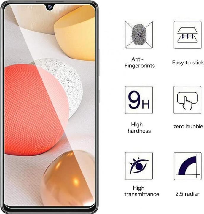 Actual product image Screenguard Samsung Galaxy A42 5G bulletproof glass protective film Case Friendly Design (1 Piece, Samsung Galaxy A42 5G)
