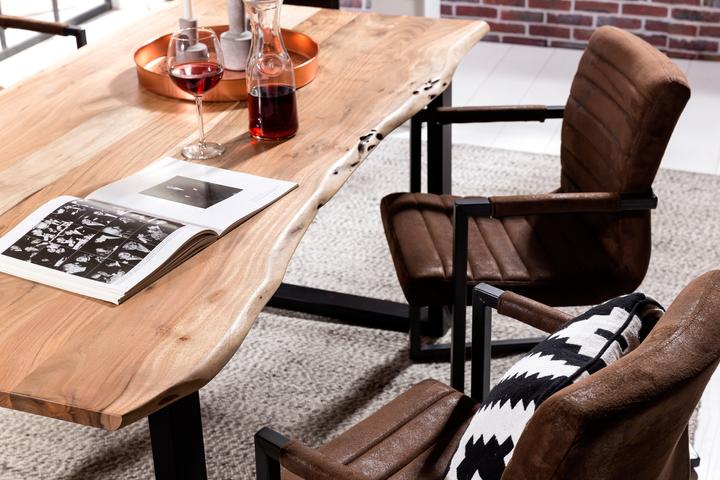 Produktbild SIT Möbel Massivholztisch Ux3.6 Akazie natur-antikschwarz (200 x 76 x 100 cm)