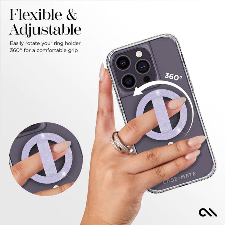 Actual product image Case-Mate Magnetschlaufengriff – MagSafe Fingergriff (Purple Sparkle)