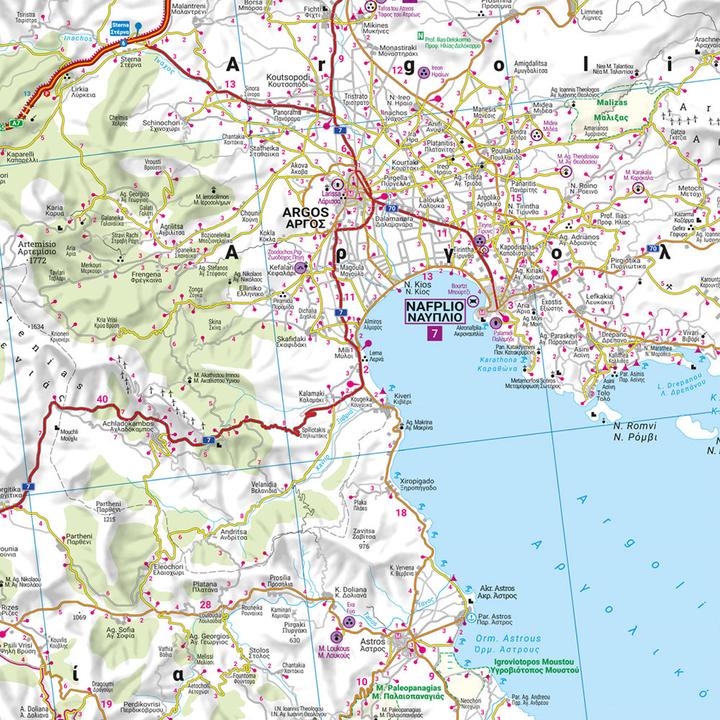 Immagine prodotto Peloponneso, mappa stradale e del tempo libero
