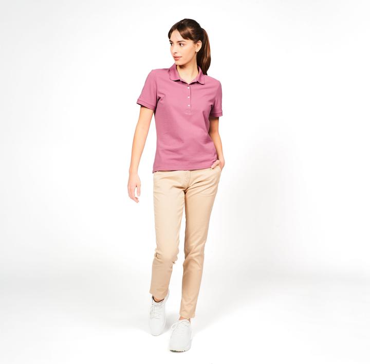 Actual product image Inesis Damen Golf Poloshirt kurzarm Baumwolle - MW500 dunkelrosa (XL)