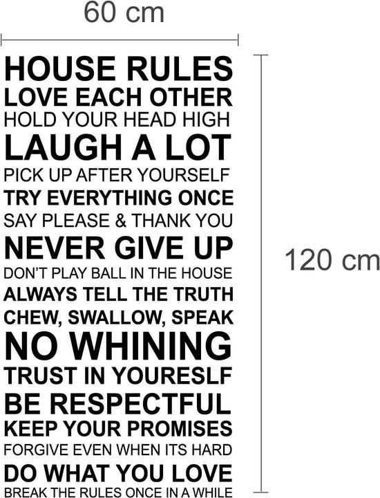 Actual product image Walplus House Rules Quote (90 x 90 cm)