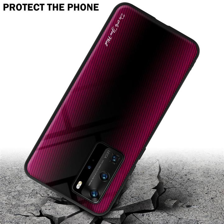 Actual product image Cadorabo TPU Striped Glass Cover (Huawei P40 Pro+)