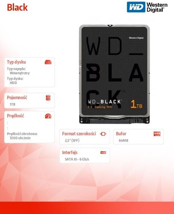 Produktbild WD Black (1 TB, 2.5", SMR)
