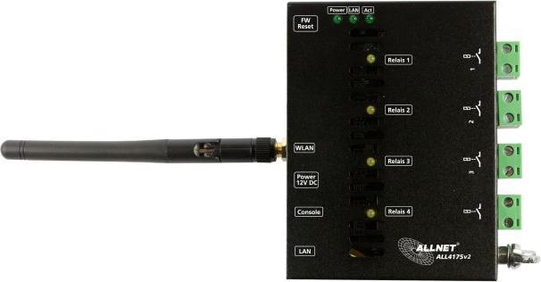 Actual product image Allnet MSR IO Centre ALL4175v2 / Network switching device 4-gang relay 230VAC/10A (Switch actuator)
