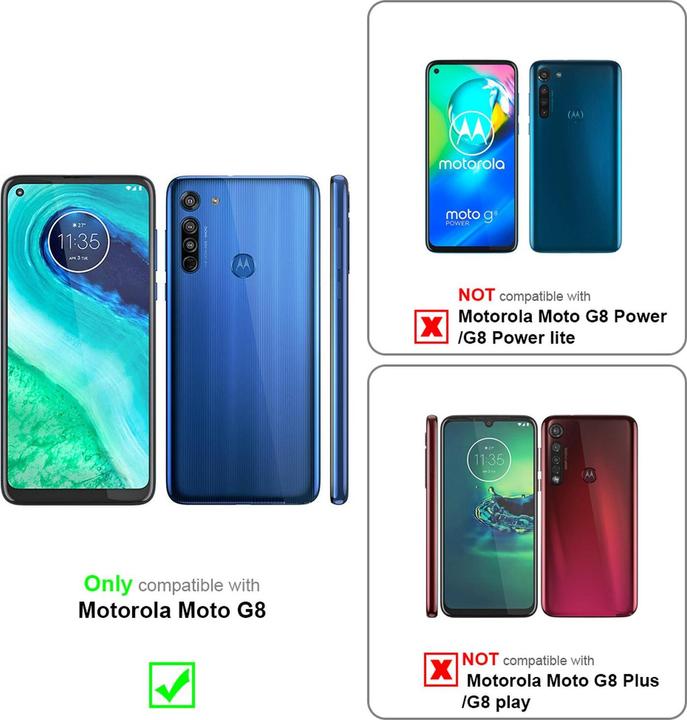 Actual product image Cadorabo Book Invisible Magnet Cover (Motorola Moto G8)