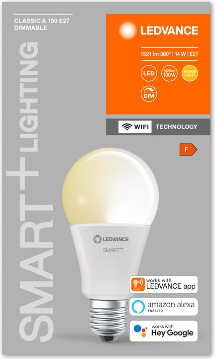 Actual product image Ledvance Smart+ Wifi Classic (E27, 14 W, 1521 lm, 1 x, F)