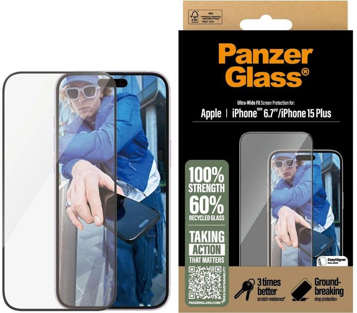 PanzerGlass Ultra-Wide Fit (1 Stück, Apple iPhone 16 Plus)