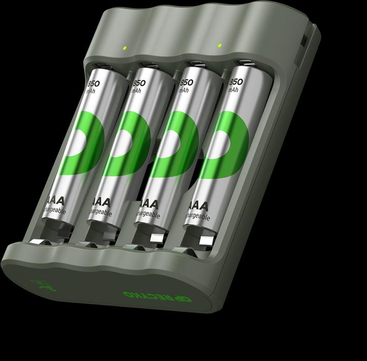 Actual product image GP Batteries GP ReCyko Everyday Battery Charger, B441 (USB), incl. 4 x AAA 850 mAh batteries (4 pcs., AAA, 850 mAh, Battery + charger)