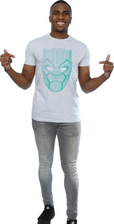 Actual product image Mens Black Panther Tribal Mask T-Shirt (XL)