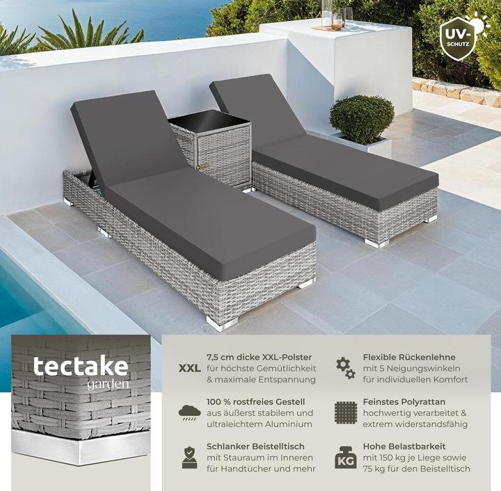Produktbild tectake Sonnenliegen (184 cm)
