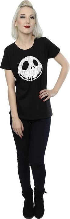 Actual product image Disney Womens/Ladies Nightmare Before Christmas Jack Cracked Face Cotton T-Shirt (S)