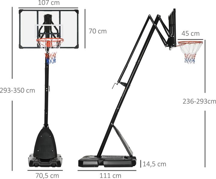 SportNow Basketballständer mit ausfahrbarem Ständer