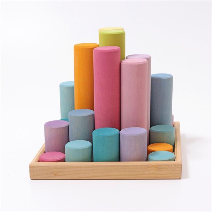 Produktbild Grimm's 10172 Grosse Bauwalzen Pastell