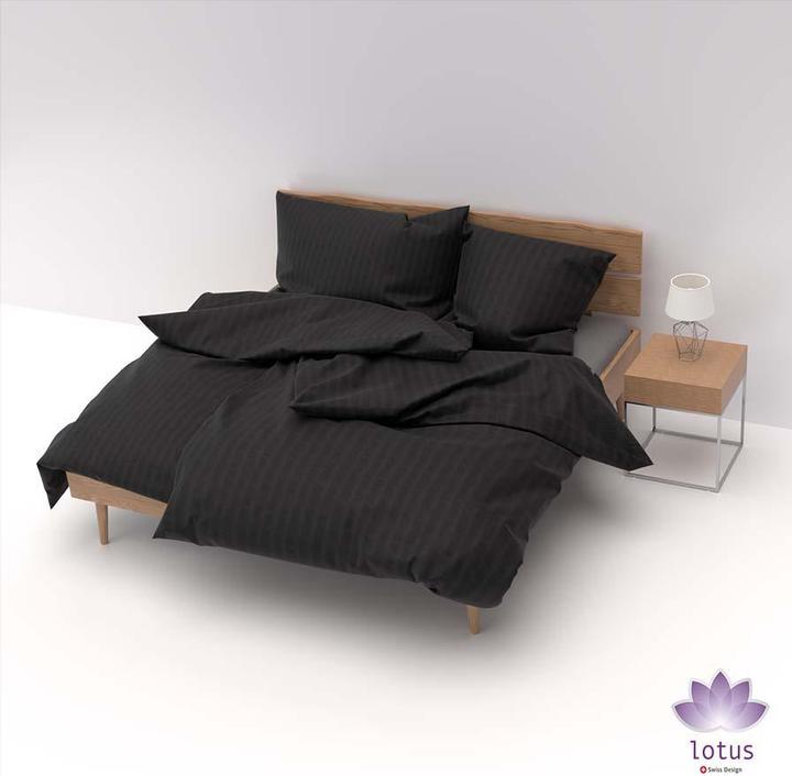 Image du produit Lotus Bettwaren Parure de lit en satin seersucker uni (Housse de couette, 200 x 210 cm)