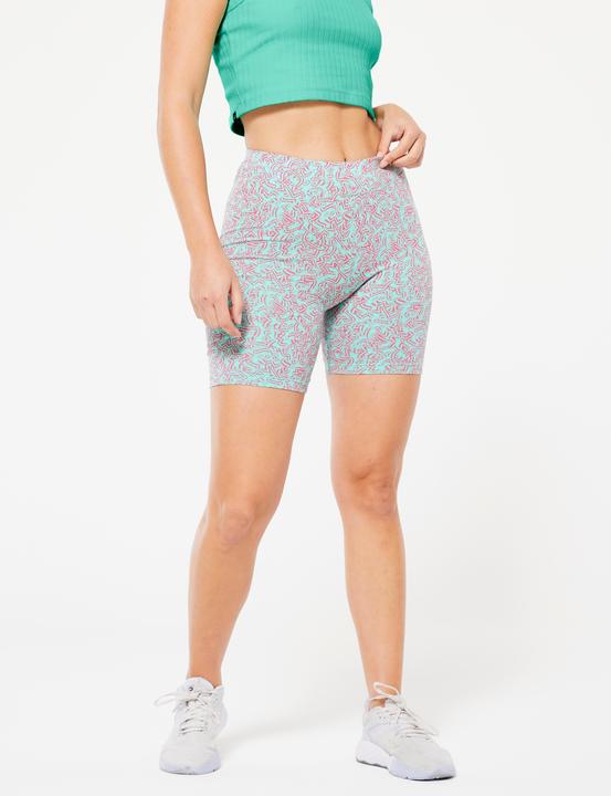 Produktbild Domyos Shorts Radlerhose Damen - 500 bedruckt grün (XL)