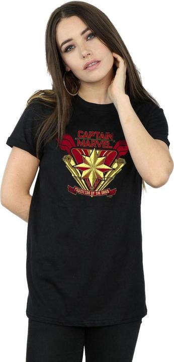 Actual product image Womens/Ladies Captain Protector Of The Skies Cotton Boyfriend T-Shirt (L)