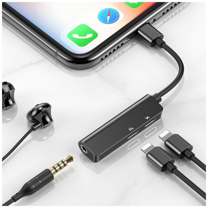 Actual product image Baseus L52 3-in-1 Adapter (Lightning, 3.5mm jack)