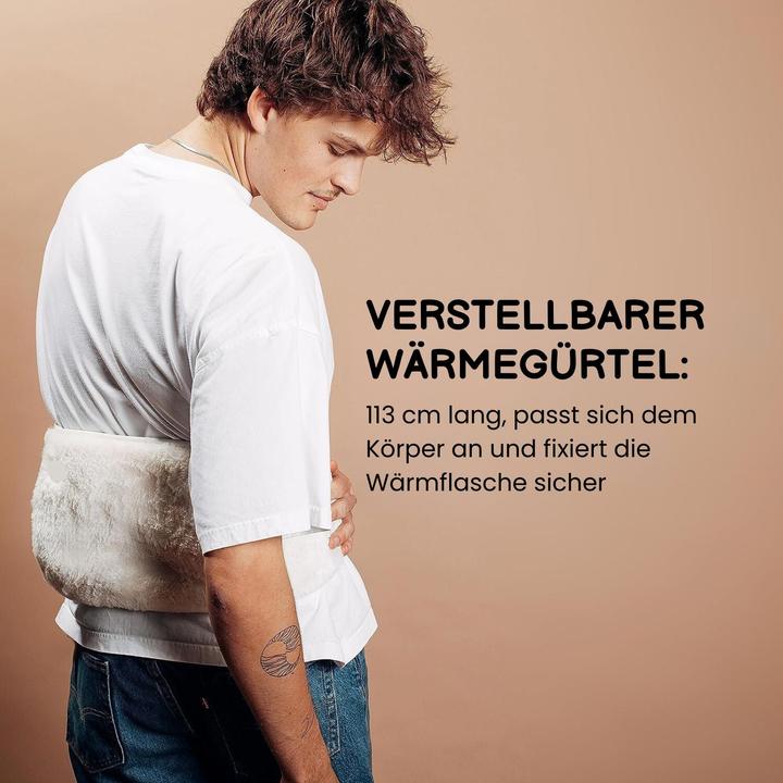 Immagine prodotto Hermex Wärmegürtel- und Wärmflaschen-Set Handwärmer Bauchwärmer Heizflasche (0.80 l)
