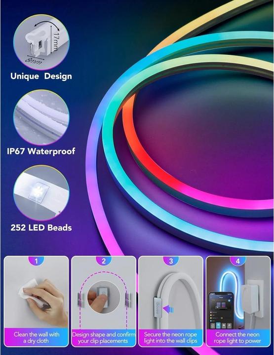Immagine prodotto Govee Luce al neon RGBIC (Multicolore, 200 cm, Interno)