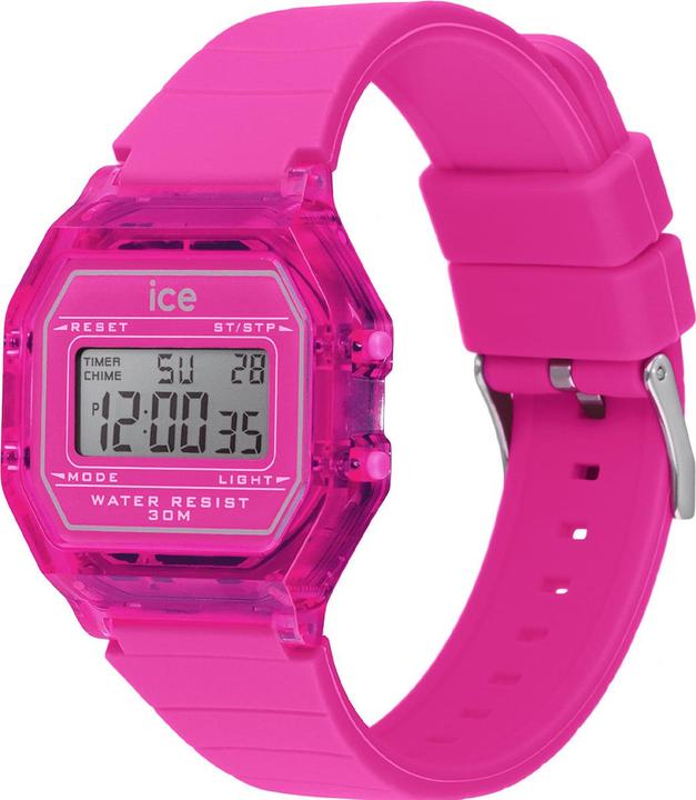 Produktbild ICE Watch Ice Digit Retro Neon Pink Clear Small (Digitaluhr, 32 mm)