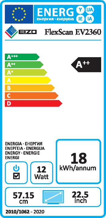 Energie-Label Eizo EV2360 (1920 x 1200 Pixel, 23")