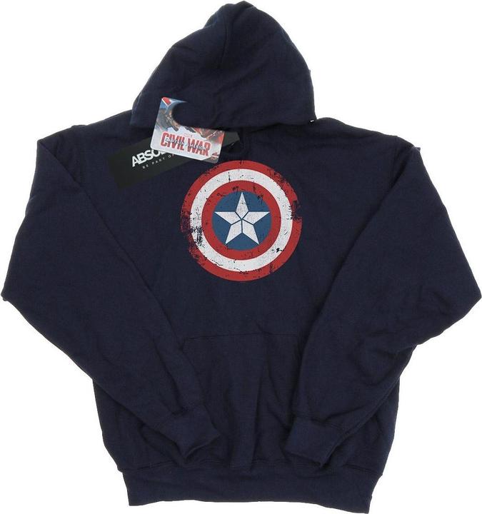 Actual product image Womens/Ladies Captain America Civil War Distressed Shield Hoodie (S)