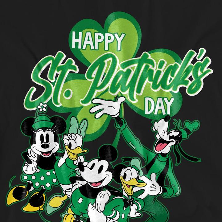 Actual product image Mickey Mouse Unisex Adult Minnie Goofy Donald St Patricks Day T-Shirt (M)