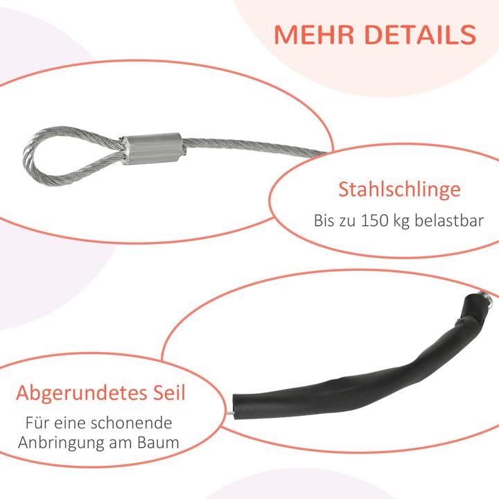 Image du produit Outsunny Kit tyrolienne avec longueur de corde réglable